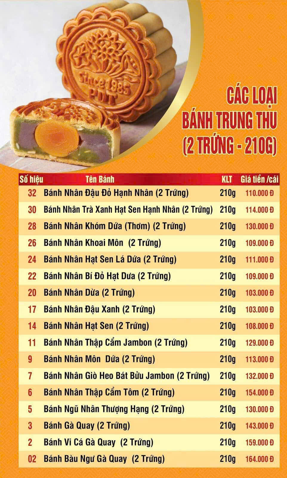 menu bánh trung thu 2 trứng